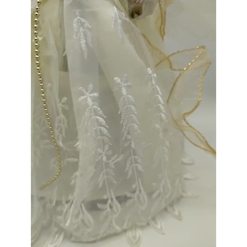 Beautiful Fiber Optic Lighted Christmas Angel Tree Topper 13 Inches